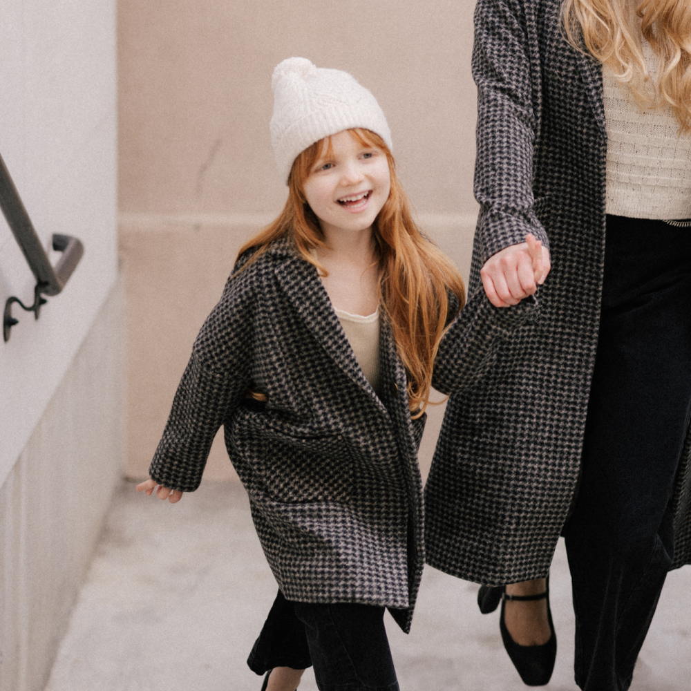 Rylee&Cru Longline Coat Micro Check