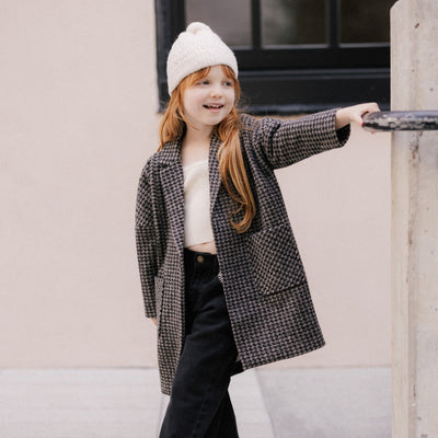 Rylee&Cru Longline Coat Micro Check
