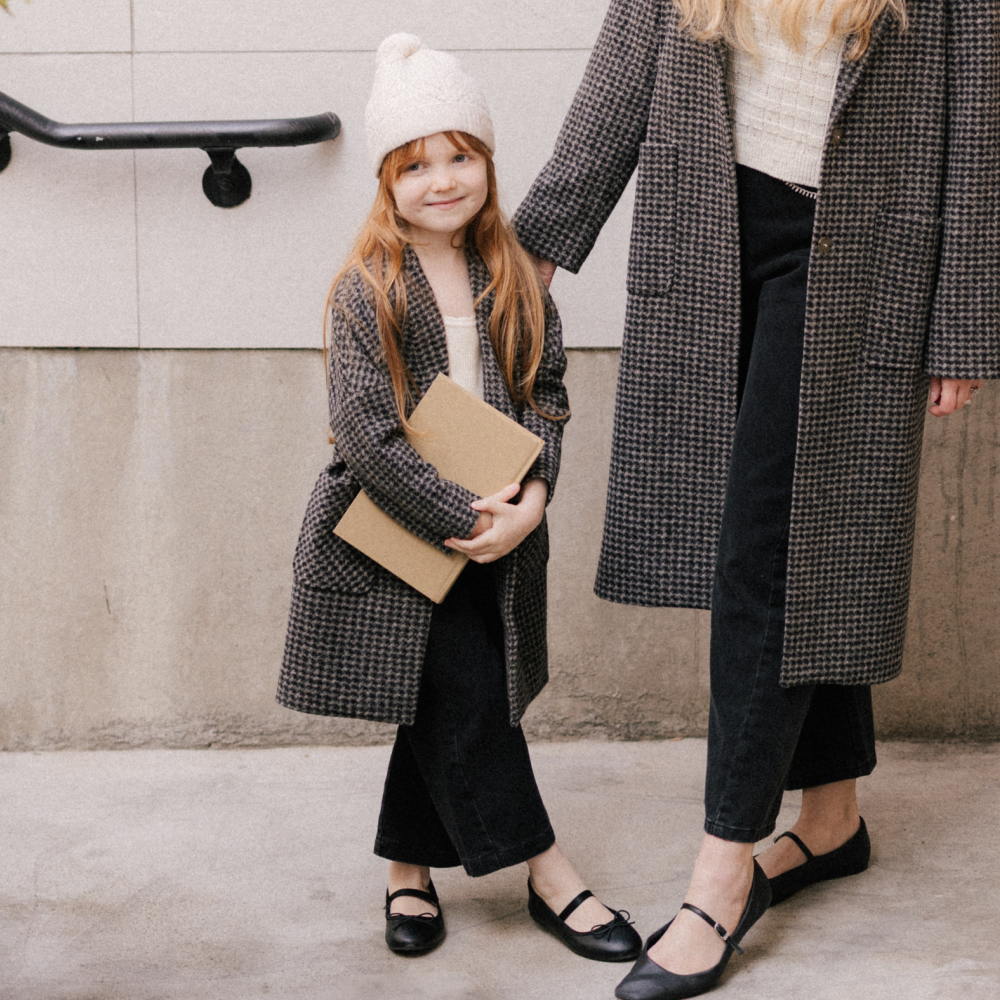 Rylee&Cru Longline Coat Micro Check