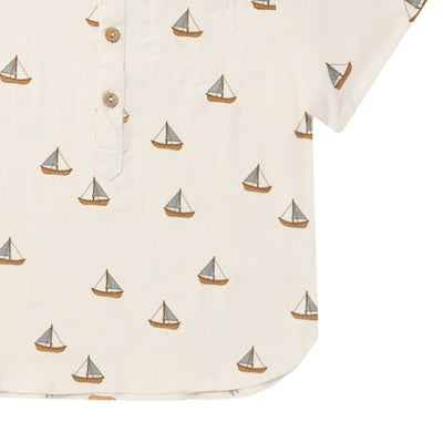 Rylee & Cru Short Sleeve Mason Shirt Sailboats