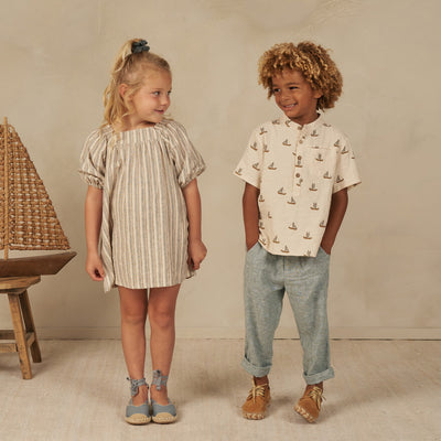 Rylee & Cru Short Sleeve Mason Shirt Sailboats