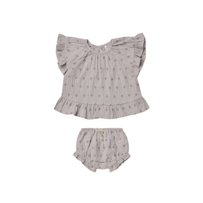 [30%OFF!]Rylee & Cru Butterfly Top & Bloomer Set geo embroidery