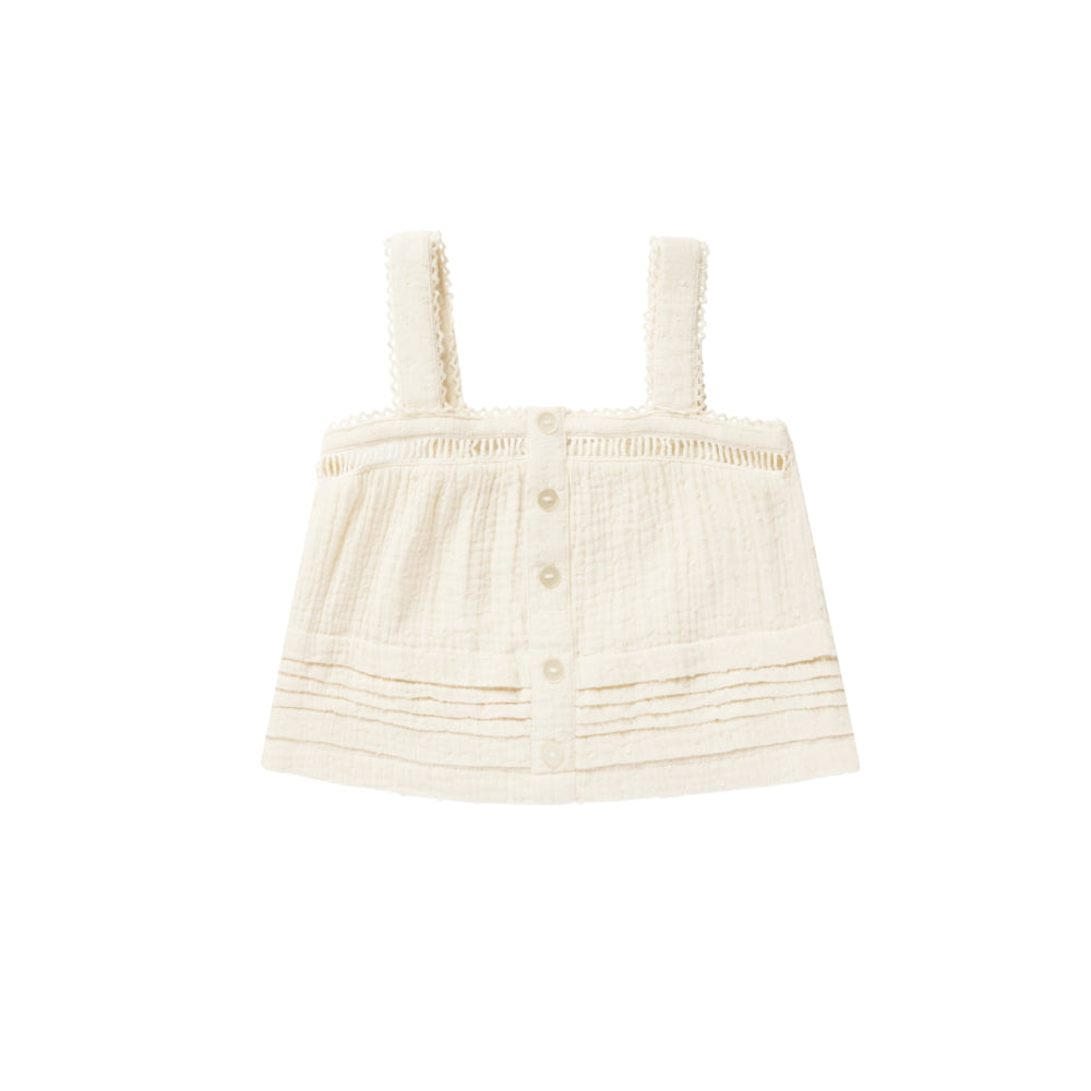 Rylee & Cru Pleat Tank Ivory