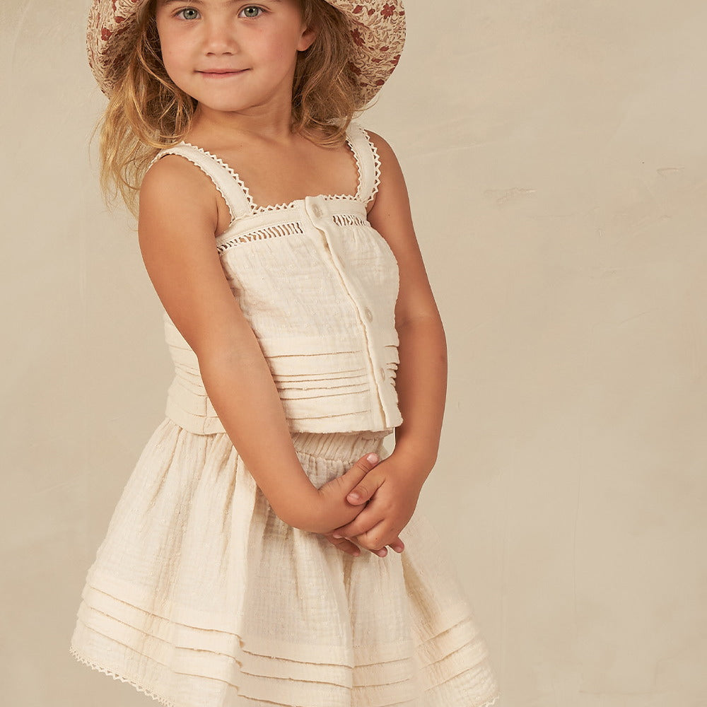 Rylee & Cru Pleat Tank Ivory