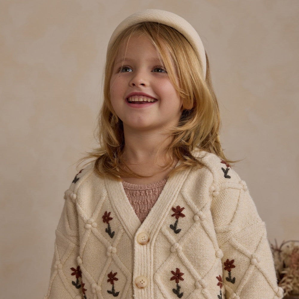 Rylee & Cru Boxy Cardigan Winter Floral Embroid