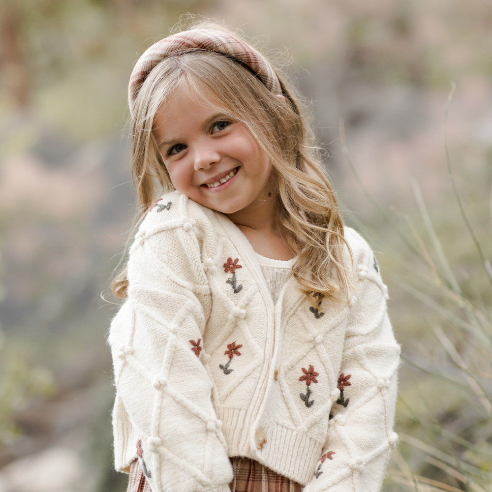 Rylee & Cru Boxy Cardigan Winter Floral Embroid