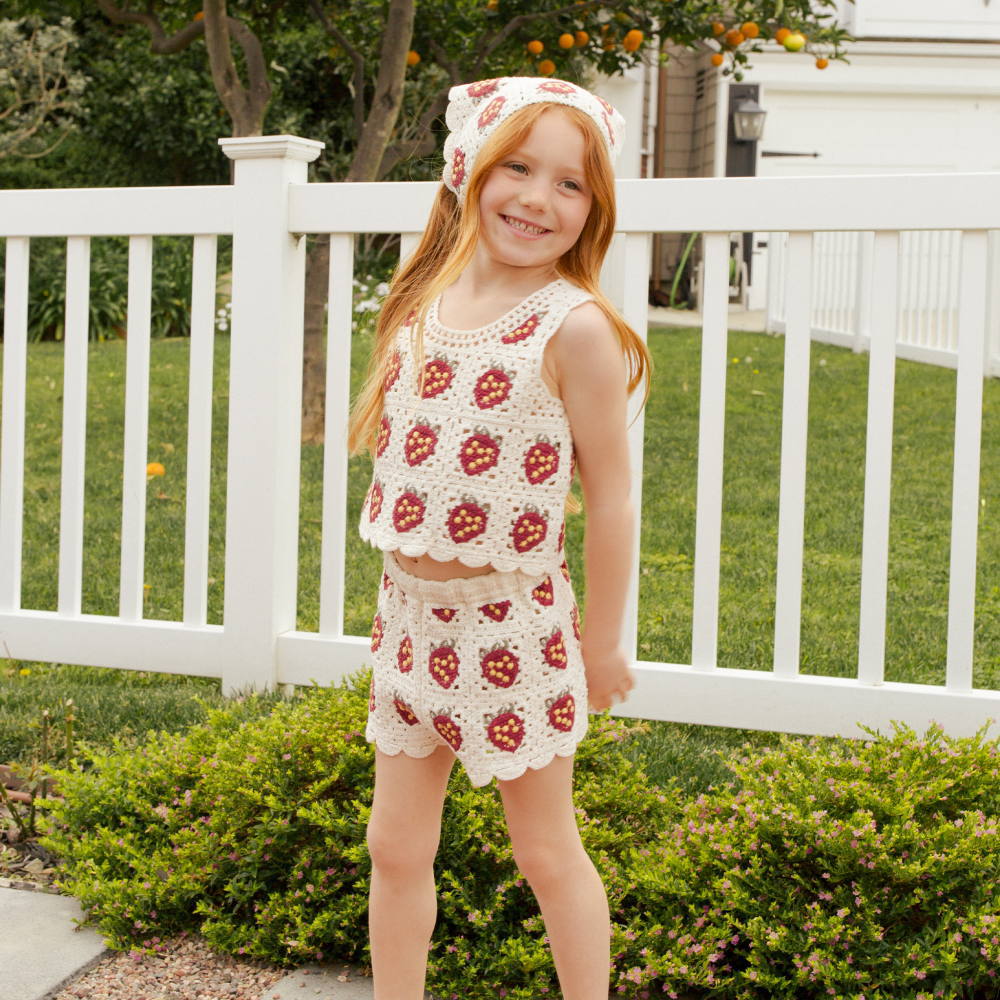 Rylee & Cru Crochet Tank Set Strawberry