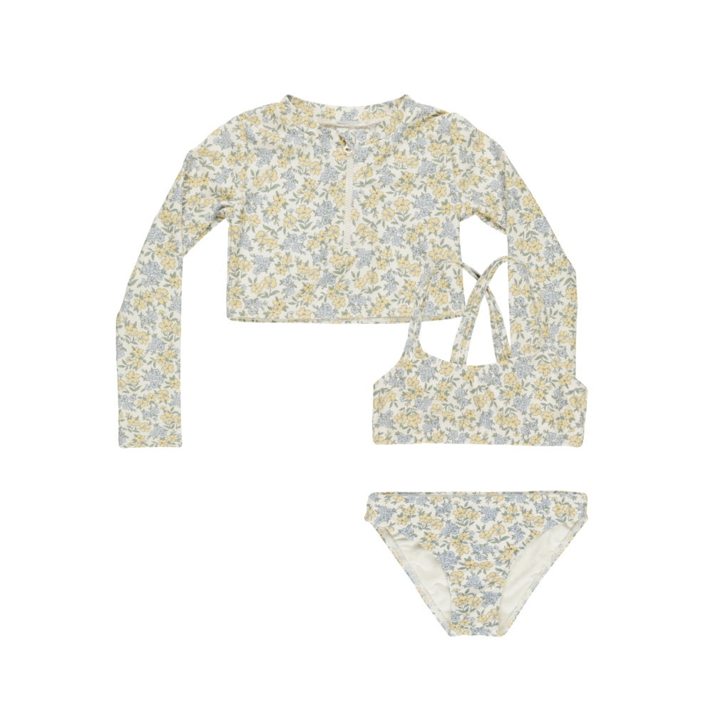 Rylee&Cru Crop Rashguard Set Bloom