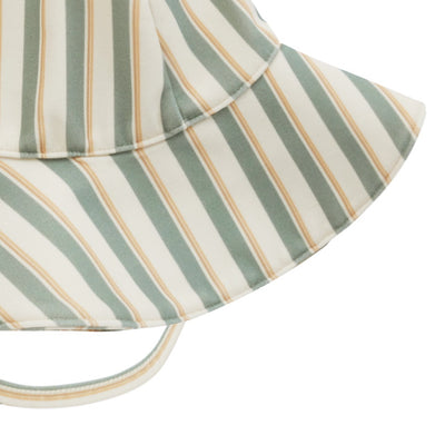 Rylee & Cru Floppy Swim Hat Aqua Stripe