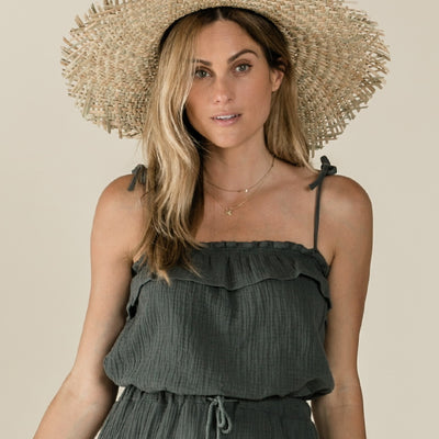 [70%OFF!]Rylee & Cru sand stripe tiered maxi dress rainforest