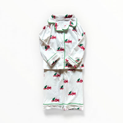 Sugar Bee Button Down Pajamas - Christmas Tractor Holiday