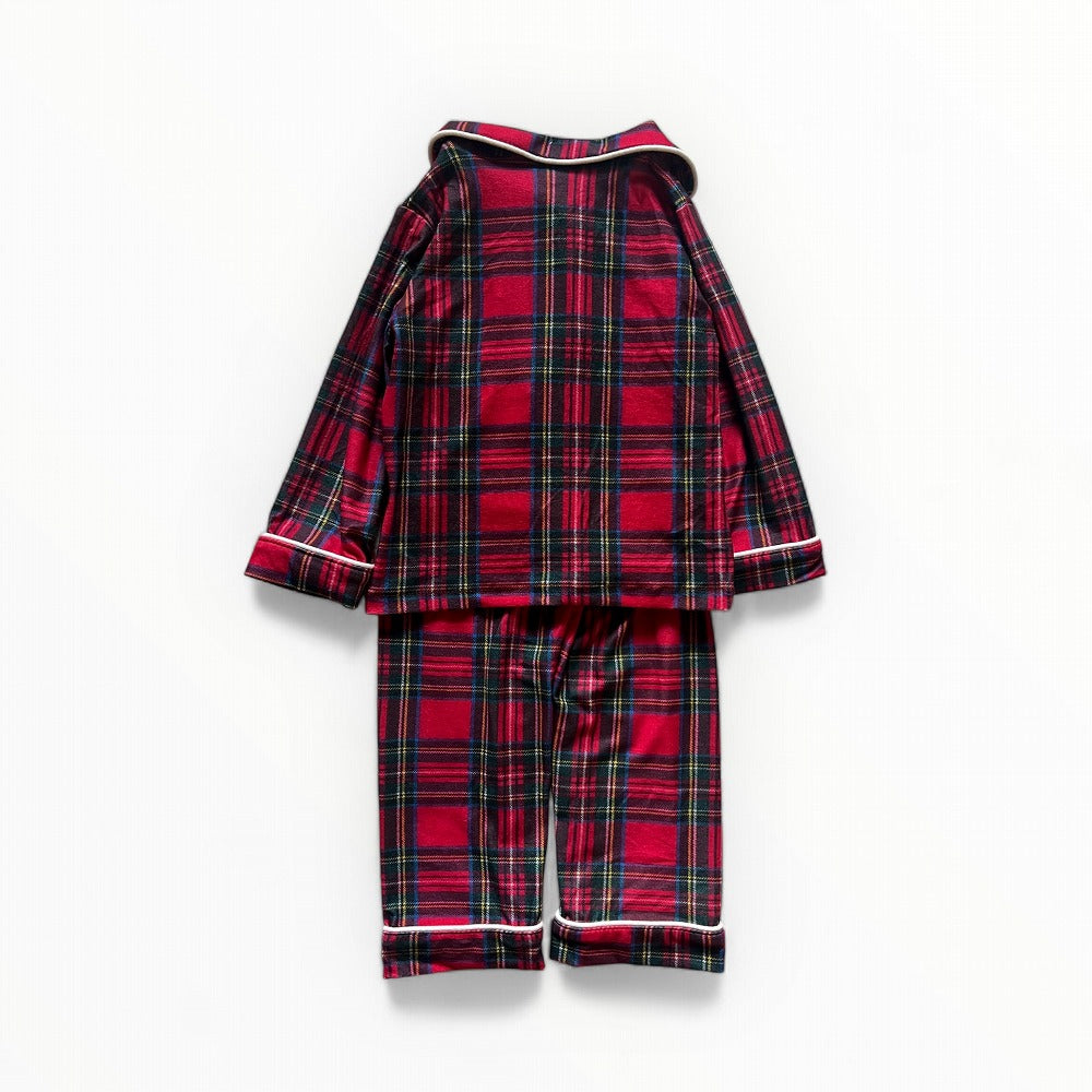 Sugar Bee Button Down Pajamas - Tartan Holiday Lounge