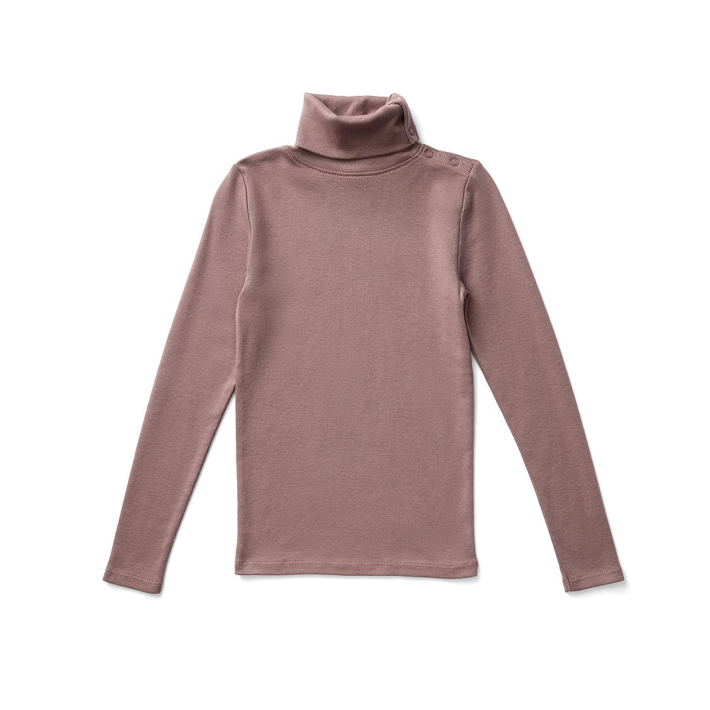Soor Ploom Long Sleeve Snap Turtleneck - Cherry