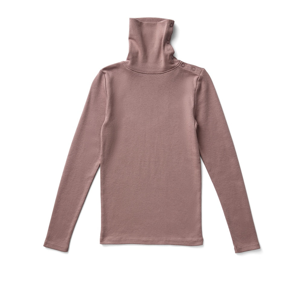 Soor Ploom Long Sleeve Snap Turtleneck - Cherry