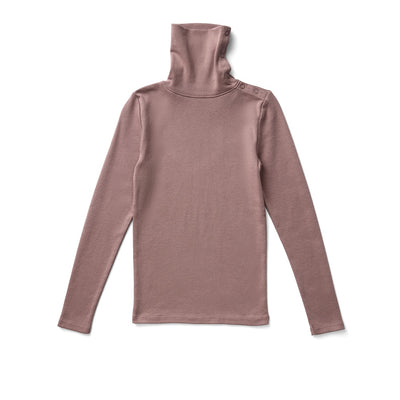 Soor Ploom Long Sleeve Snap Turtleneck - Cherry