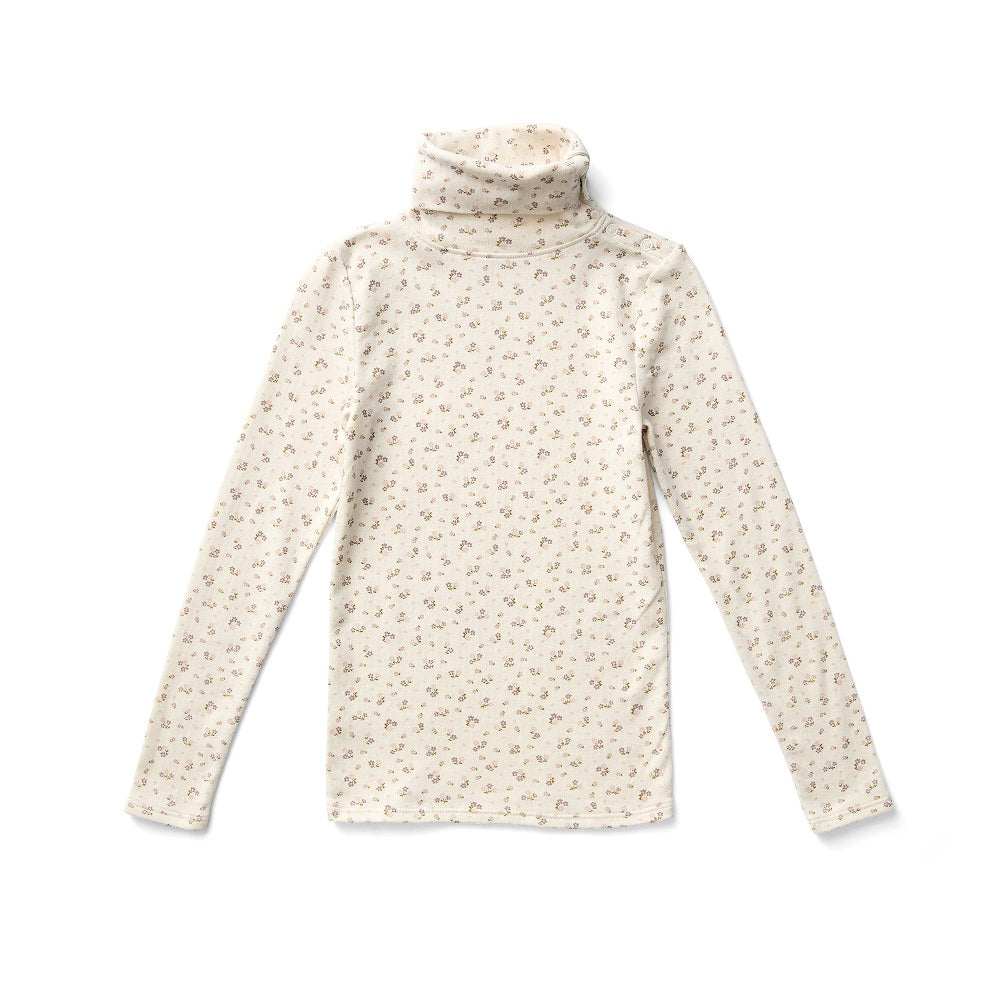Soor Ploom Long Sleeve Snap Turtleneck - Calico Print PTL, Rosewood