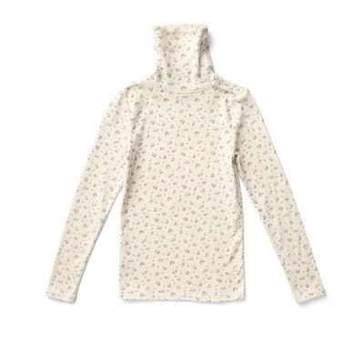 Soor Ploom Long Sleeve Snap Turtleneck - Calico Print PTL, Rosewood