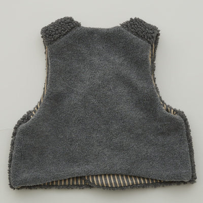 eLfinFolk Sheep boa baby vest -reversible- gray