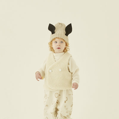 eLfinFolk Sheep boa baby vest -reversible- ivory