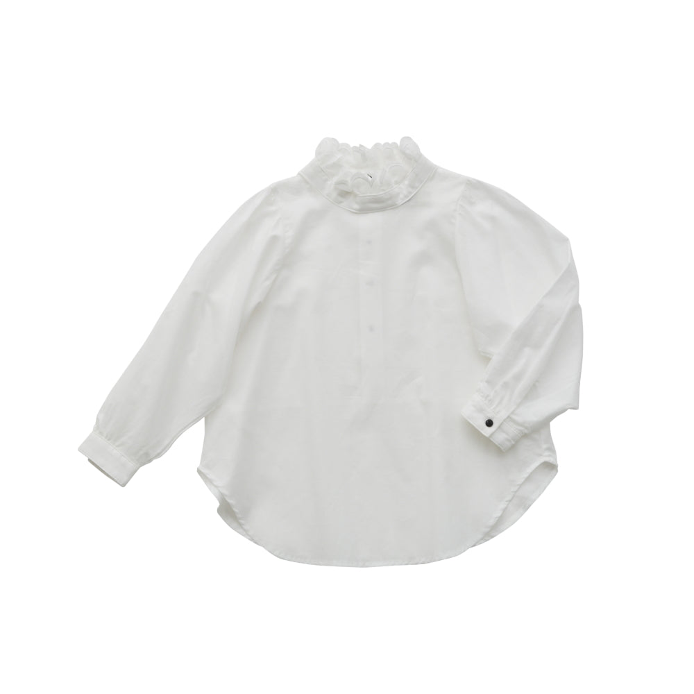 eLfinFolk Ceremony Ruffled Collar Blouse white