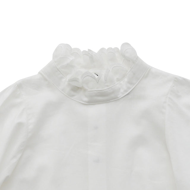 eLfinFolk Ceremony Ruffled Collar Blouse white