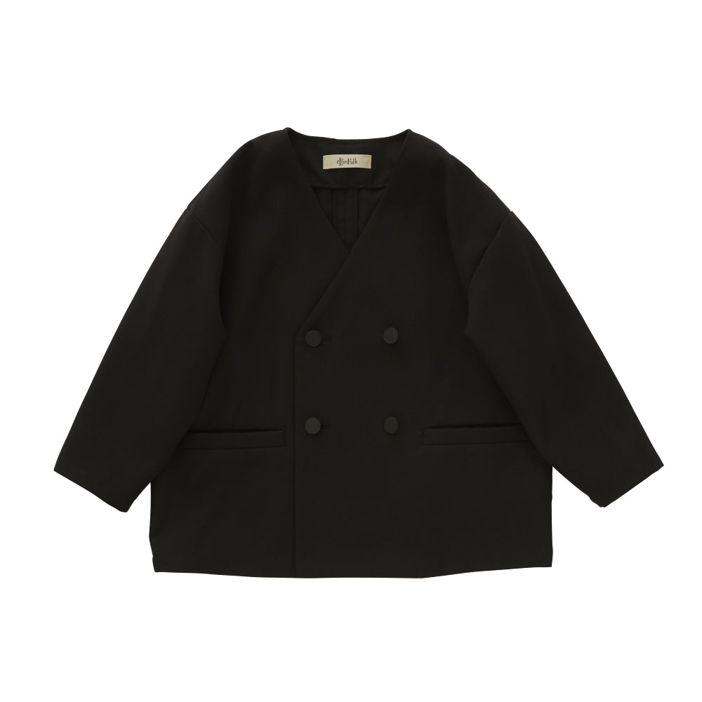 eLfinFolk Ceremony Poplin Collarless Jacket black