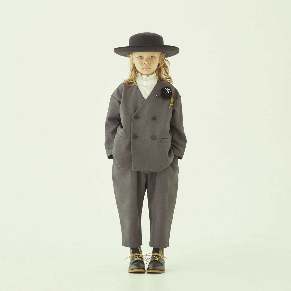 eLfinFolk Ceremony Poplin Collarless Jacket gray