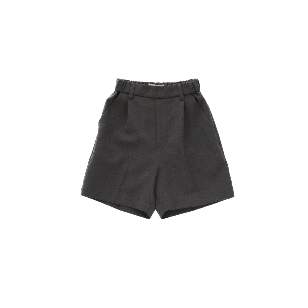 eLfinFolk Ceremony Poplin Tuck Shorts gray