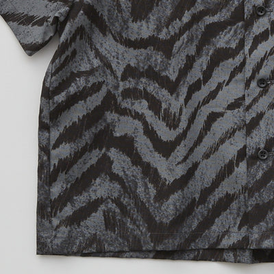 [40%OFF!]eLfinFolk Tiger print open collared shirts charcoal