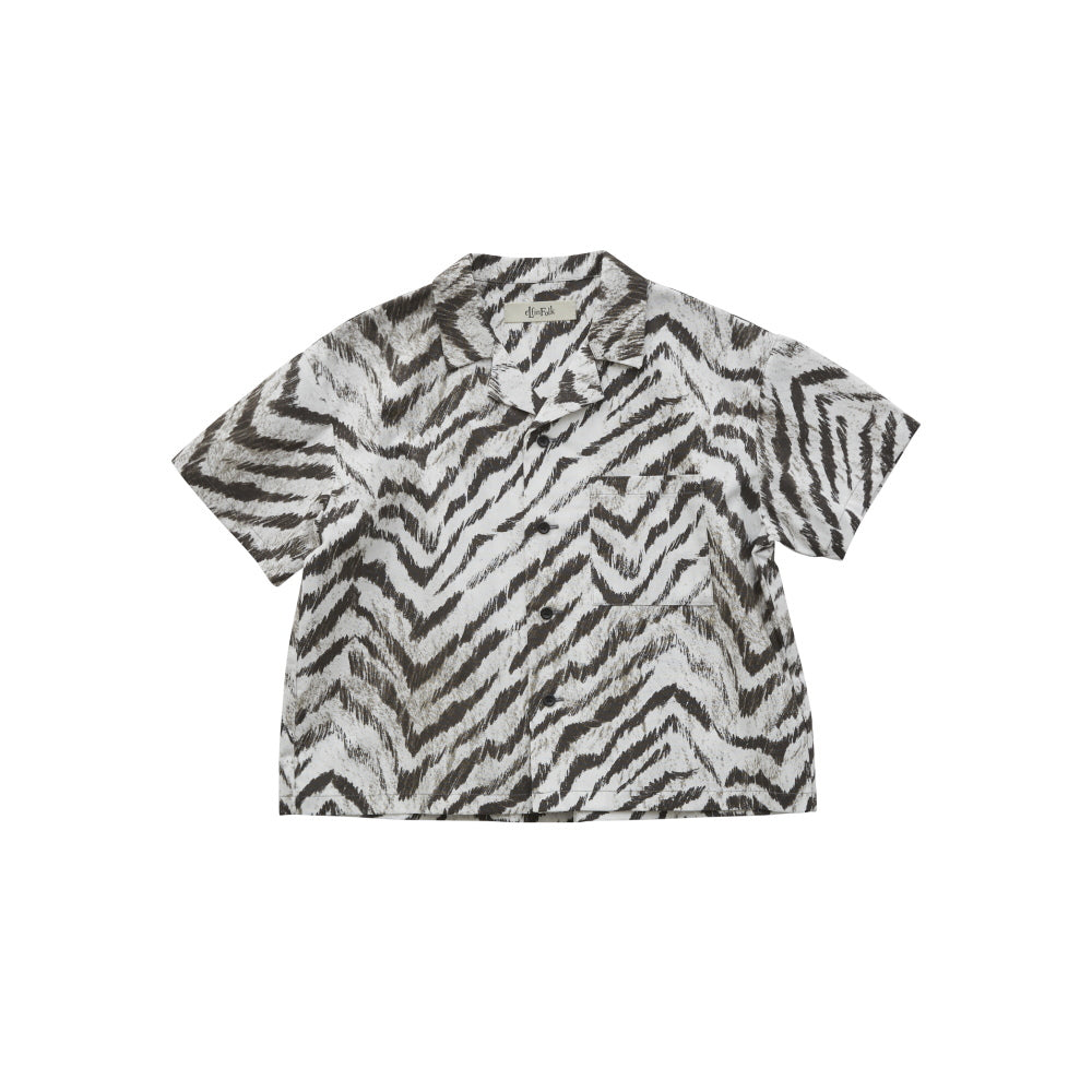 [40%OFF!]eLfinFolk Tiger print open collared shirts white