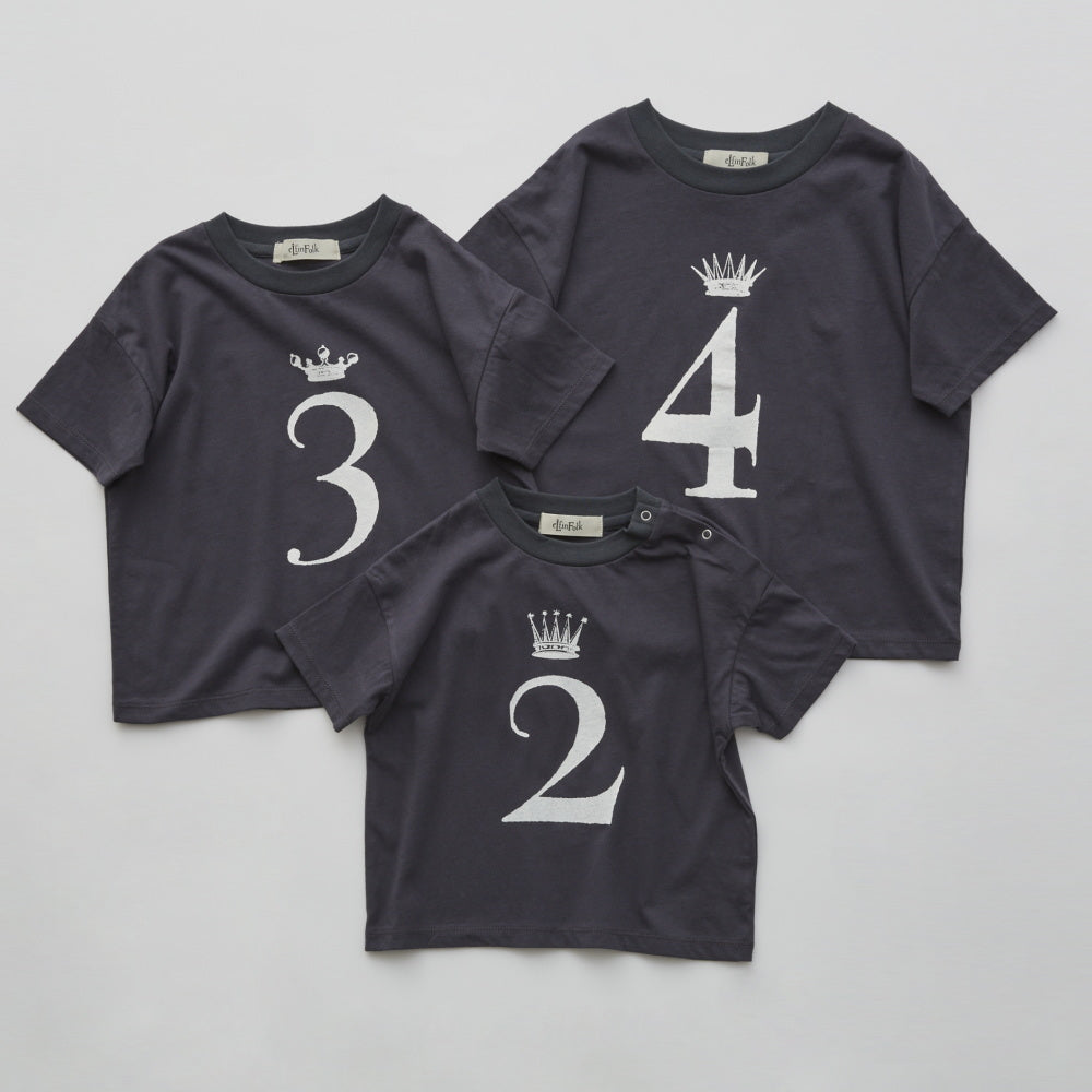 eLfinFolk Number Tee for Birthday charcoal