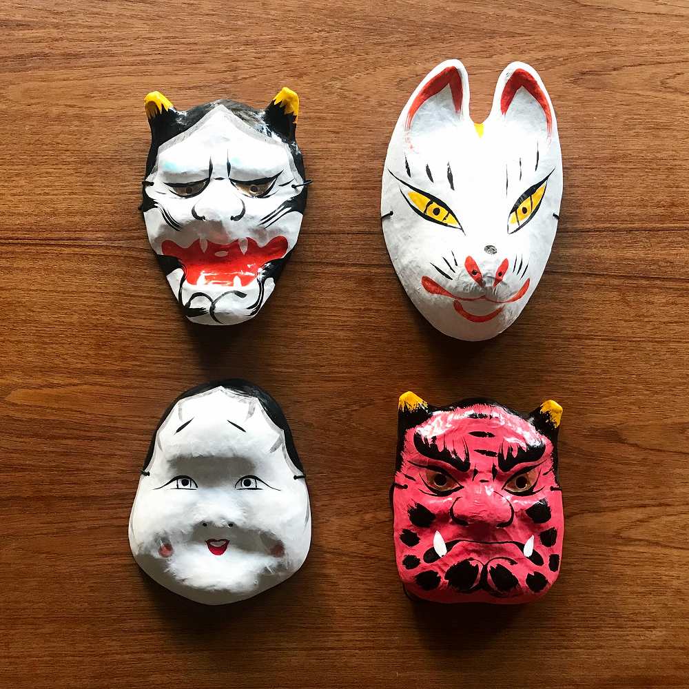 Set of four omen / Japanese mask