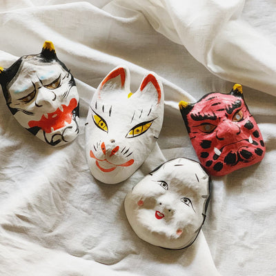 Set of four omen / Japanese mask